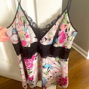 Cute floral tank and black lace accent